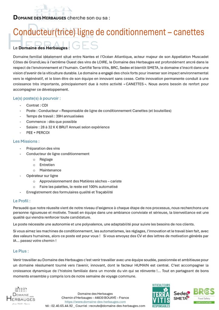 Offre conducteur de ligne. page 0001